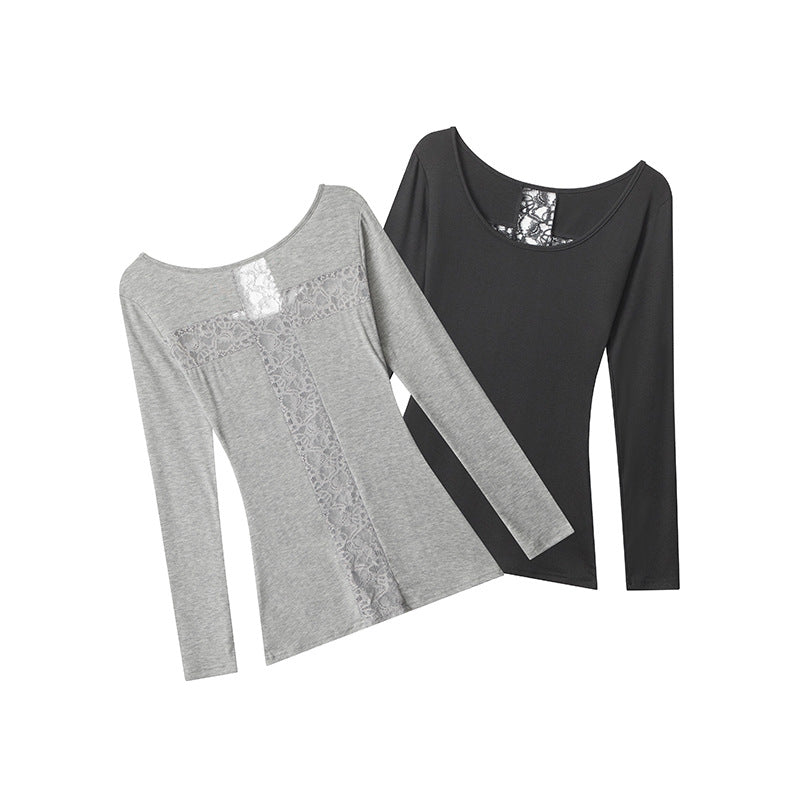 Back Cut-Out Fitted Long Sleeve Top for Women
