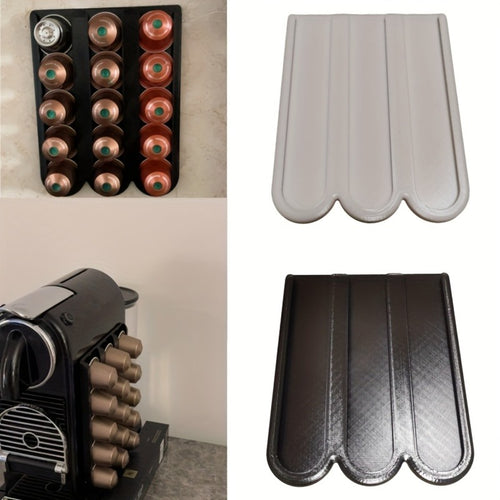 Capsule Coffee Pod Holder Wall Mounted [No Drilling Required] Compatible with Nespresso Multi-Brand Capsules  Space Saving