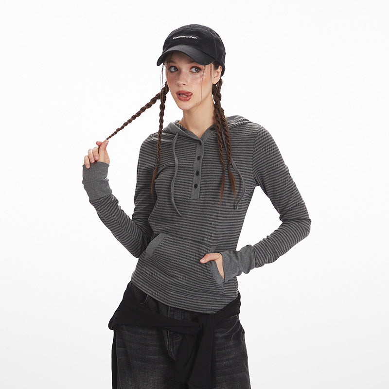 Long Sleeve T-Shirt for Women Casual Inner Layer, Short Crop Top