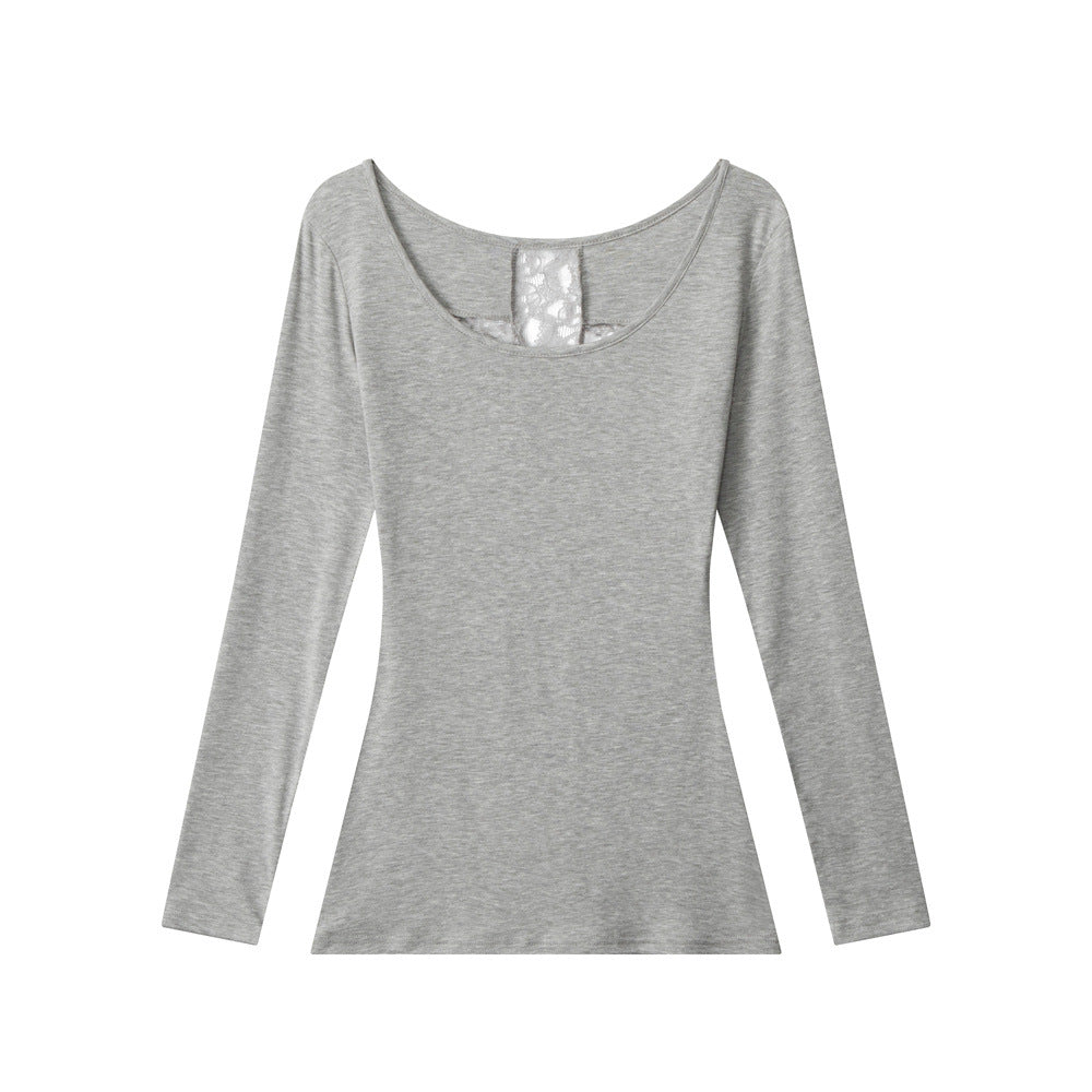 Back Cut-Out Fitted Long Sleeve Top for Women