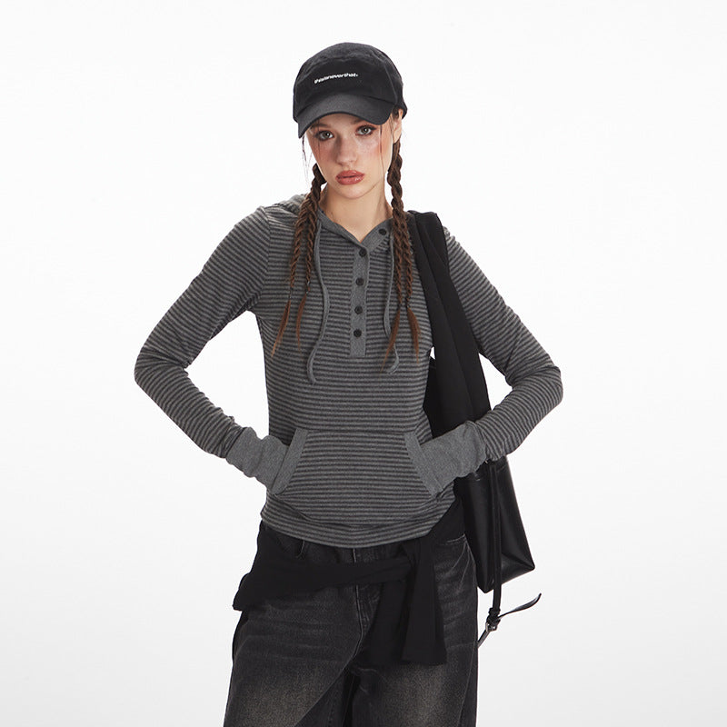 Long Sleeve T-Shirt for Women Casual Inner Layer, Short Crop Top