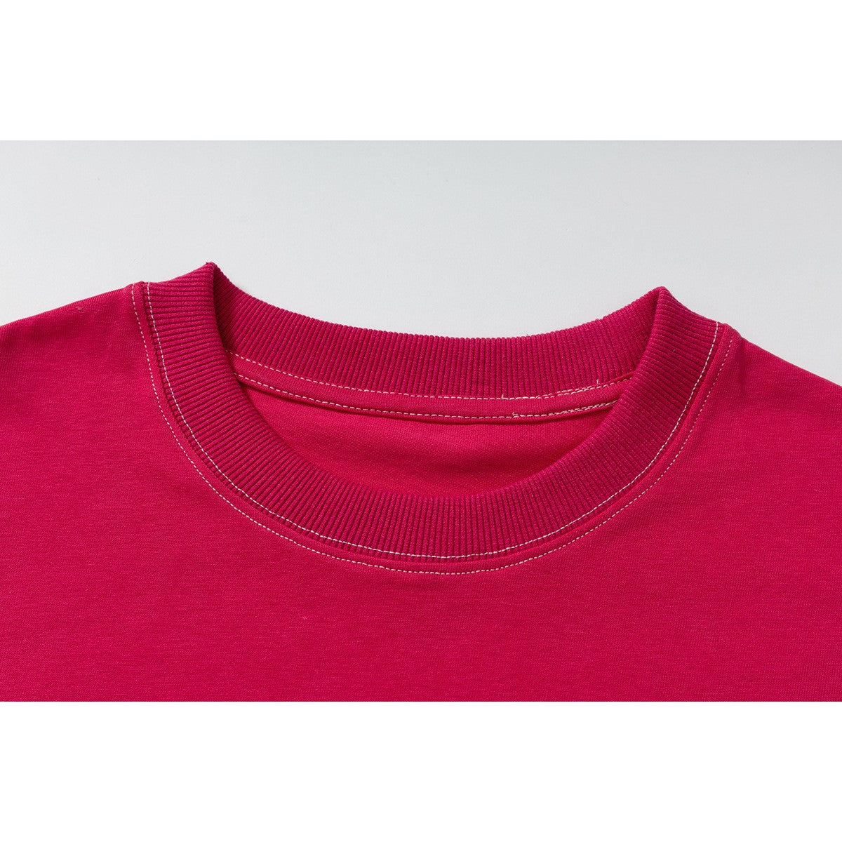 Printed Short Sleeve T-Shirt Unisex Couple Color-Blocked Topstitching