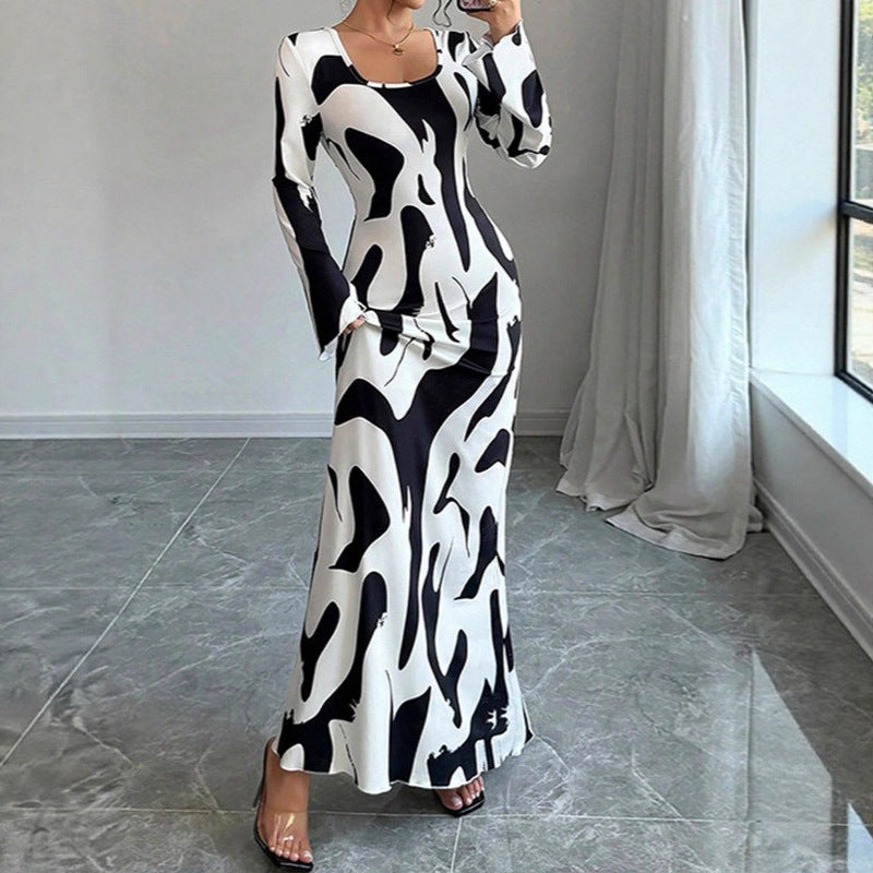 Style Zebra Print Sleeveless High Waist Belted Fitted Dress