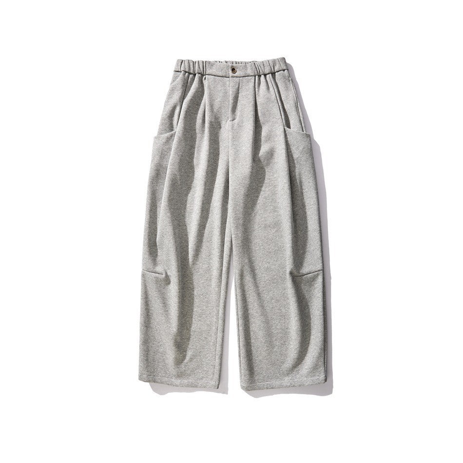 Loose Straight Fit Sweatpants with Drop Crotch Design