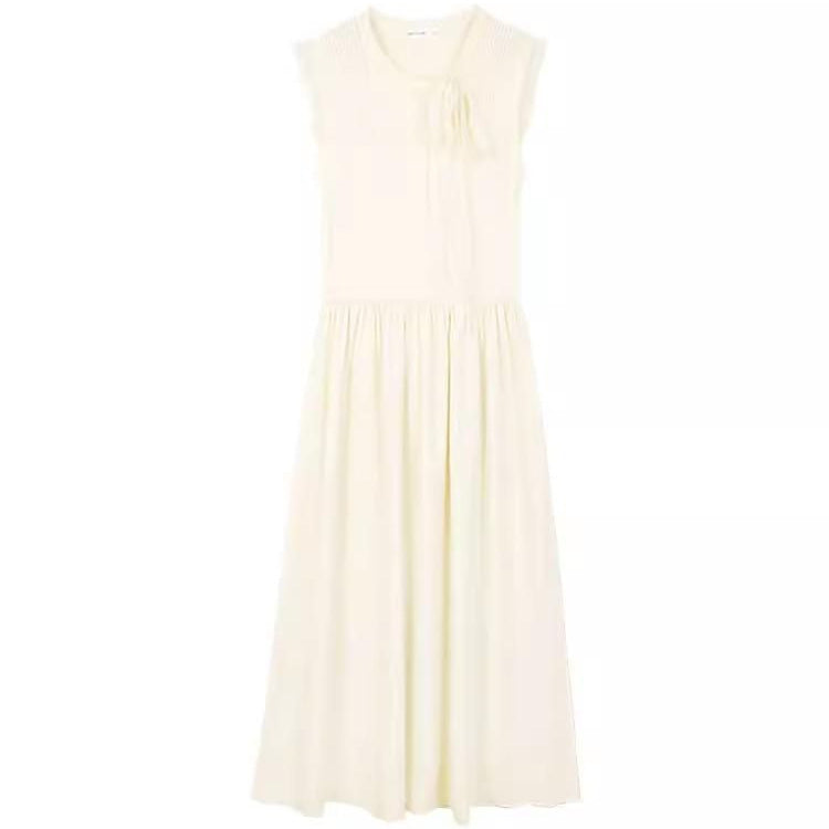 Vertical Stripe Lace Patchwork Flutter Sleeve Dress