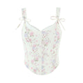 Tailored lace patchwork fishbone camisole top