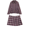Splicing POLO collar jacket jacket+skirt pants set
