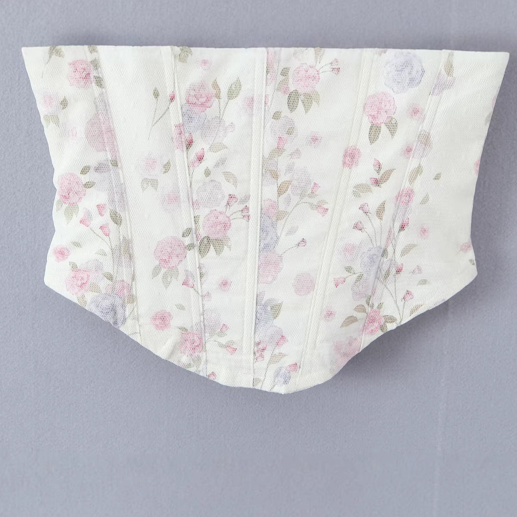 Tailored lace patchwork fishbone camisole top
