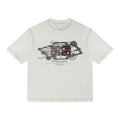 Printed Short Sleeve T-Shirt Unisex Couple Color-Blocked Topstitching
